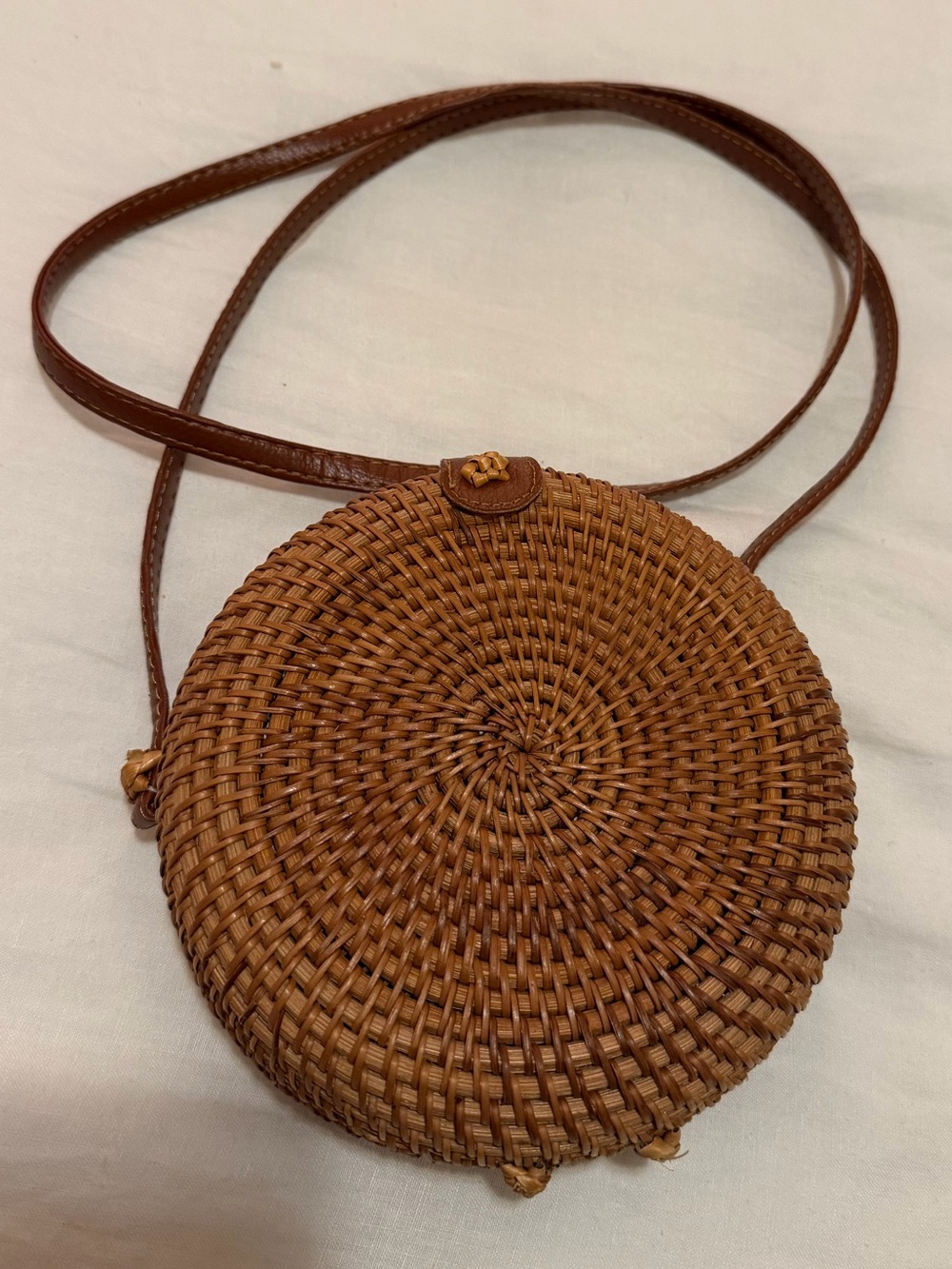 Woven Round Crossbody Bag